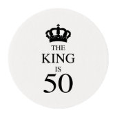 50th Birthday King Edible Frosting Rounds (Front)