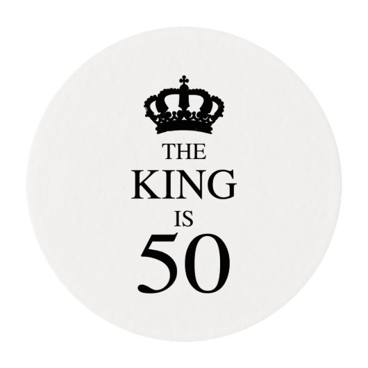 50th Birthday King Edible Frosting Rounds (Front)