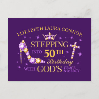 50th Birthday, ladies, christian Postcard