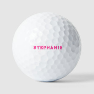 50th Birthday Lady Golfer Pink Name Golf Balls
