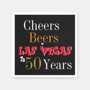 50th Birthday Las Vegas Cheers and Beers Party Napkins