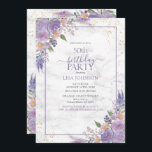 50th Birthday Lavender Lilac Marble Gold Botanical Invitation<br><div class="desc">Celebrate your 50th birthday in style with this beautiful 50th Birthday Lavender Lilac Marble Gold Botanical Invitation! Featuring elegant lavender lilac and greenery floral botanical elements, faux gold dust corner elements, and a lilac lavender frame against a unique faux carrera marble background, this invitation is sure to dazzle your guests....</div>