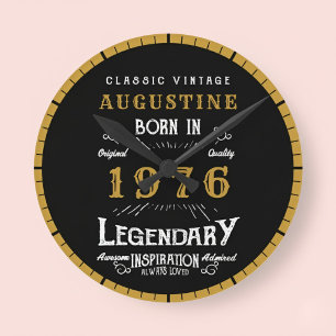 50th Birthday Legend Born 1976 Round Clock