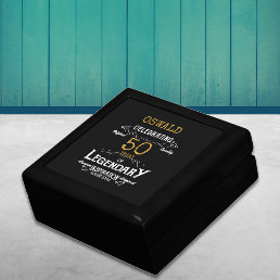 50th Birthday Legendary Black Gold Retro Gift Box