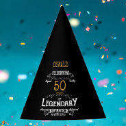 50th Birthday Legendary Black Gold Retro Party Hat at Zazzle