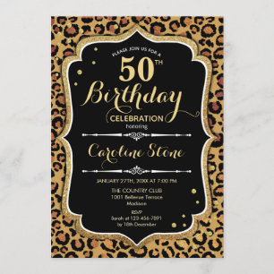 50th Birthday - Leopard Print Invitation