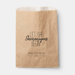 50th Birthday Let the Shenanigans Begin Custom Favor Bag