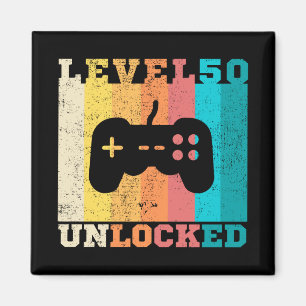 50th Birthday Level 50 Unlocked Magnet