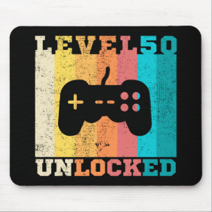50th Birthday Level 50 Unlocked Mouse Pad