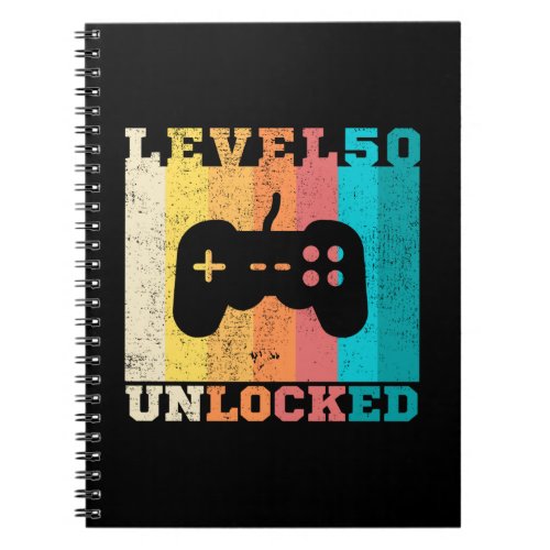 50th Birthday Level 50 Unlocked Notebook