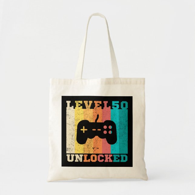 50th Birthday Level 50 Unlocked Tote Bag (Front)