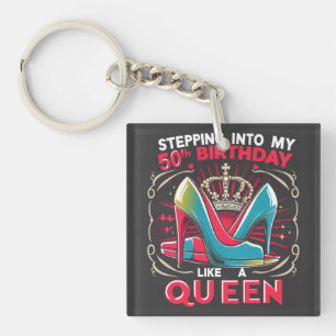 50th Birthday Like A Queen Happy 50 Years Women's Keychain