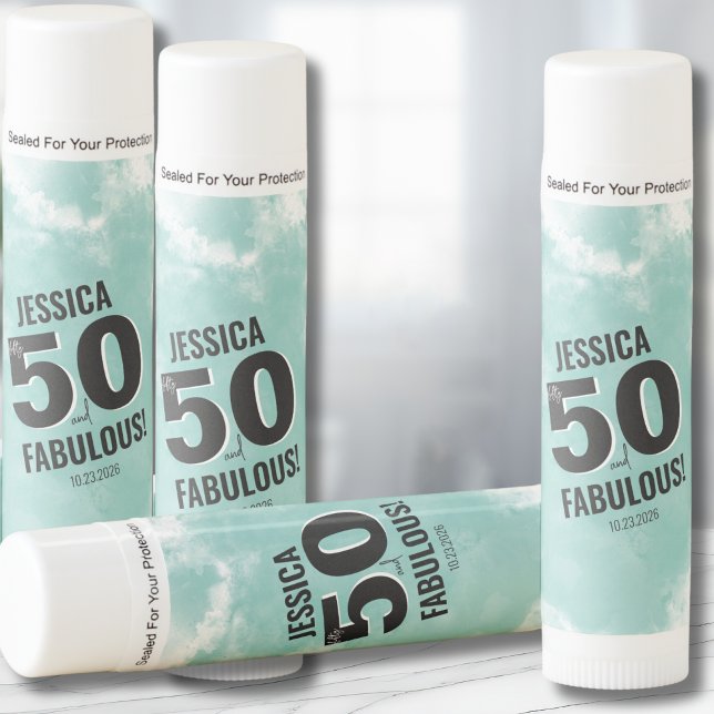 50th Birthday Lip Balm (Modern Fifty Fabulous 50th Birthday Lip Balm)
