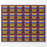 [ Thumbnail: 50th Birthday: Loving Hearts Pattern, Rainbow # 50 Wrapping Paper ]