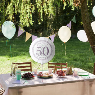 50th Birthday Mahjong Toile Party Balloon