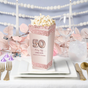 50th Birthday Making 50 Look Good Rose Gold Favor Boxes