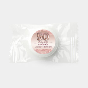 50th Birthday Making 50 Look Good Rose Gold Life Saver® Mints