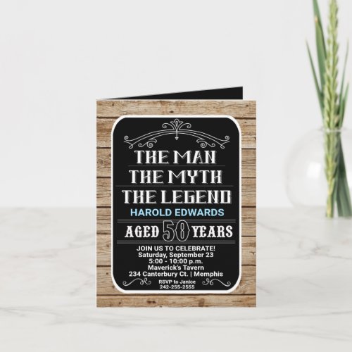 50th Birthday Man Myth Legend Thank You Card