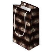 50th birthday-marque lights on brick small gift bag (Front Angled)