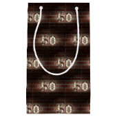 50th birthday-marque lights on brick small gift bag (Front)