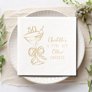 50th Birthday Martini Cheers Cocktail Party Foil Napkins