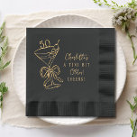 50th Birthday Martini Cheers Fifty Foil Napkins<br><div class="desc">50th Birthday Martini Cheers Fifty Fiftieth Birthday Personalized Name Real Foil Stamped Paper Napkins features the text "(Name) a tini bit older! Cheers!" with your age in modern calligraphy script typography and accented with a martini glass accented with a bow and olives. Perfect for fiftieth birthday parties and cocktail parties....</div>