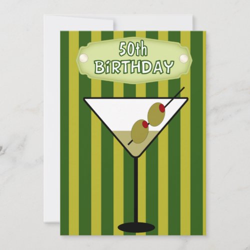 50th Birthday Martini Party Invitation