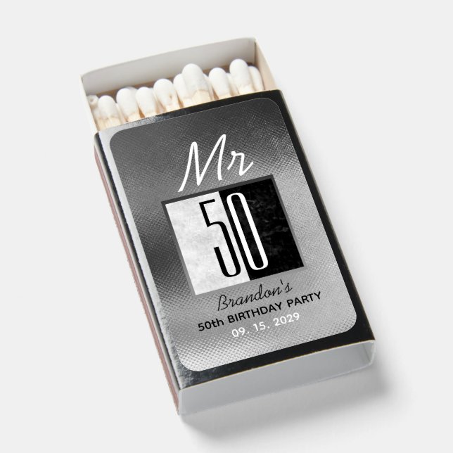 50th Birthday Matchboxes (Front Open)