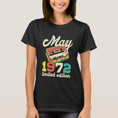 50th Birthday May 1972 Vintage Cassette T_Shirt