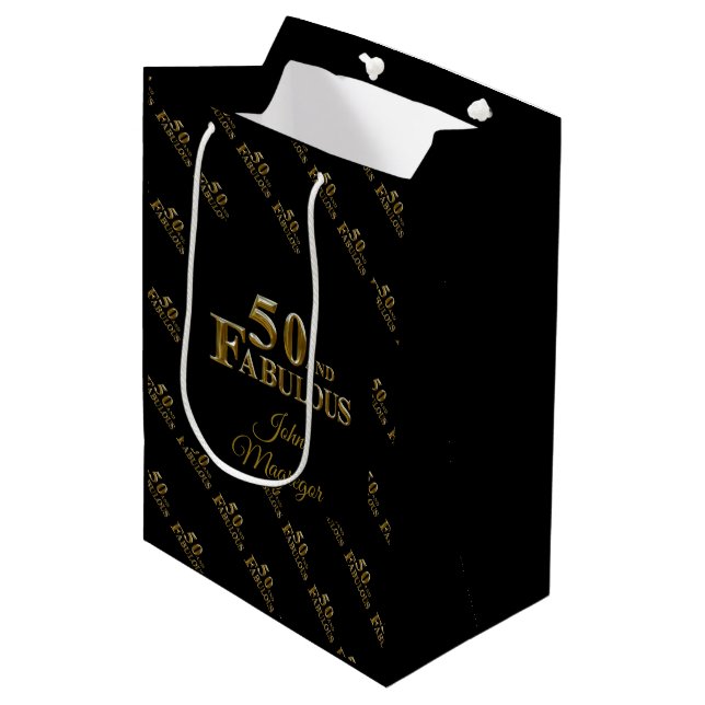 50th Birthday  Medium Gift Bag (Front Angled)