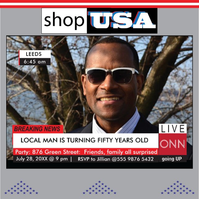 50th Birthday Mens 📰 Funny TV News 40th 60th Invitation (Creator Uploaded)