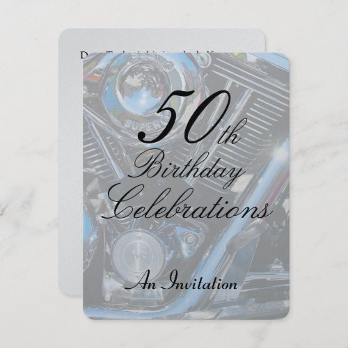 50th Birthday metallic invite
