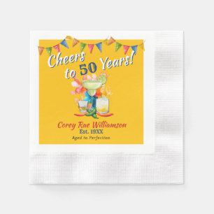 50th Birthday Mexican Fiesta Cheers to 50 Years  Napkins