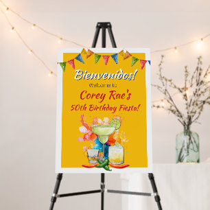 50th Birthday Mexican Fiesta Welcome Bienvenidos  Foam Board