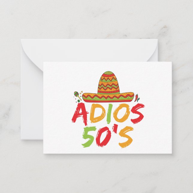 50th Birthday Mexican Party Cinco de Mayo Fiesta  Note Card (Front)