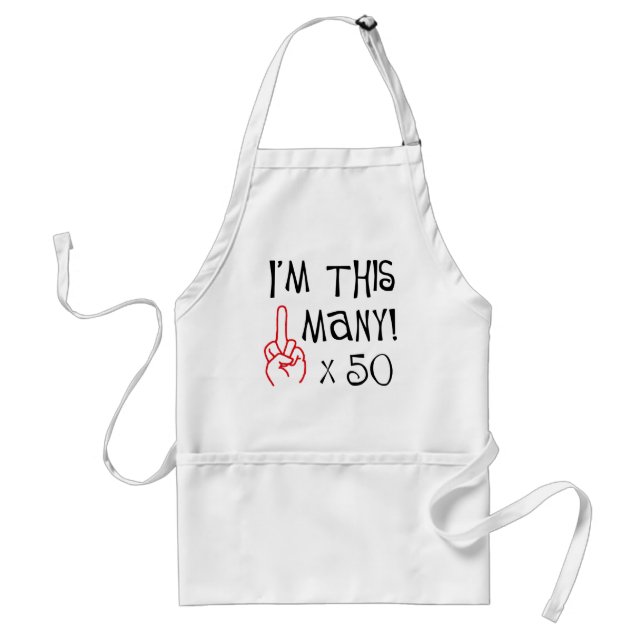 50th birthday Middle Finger Salute Adult Apron (Front)