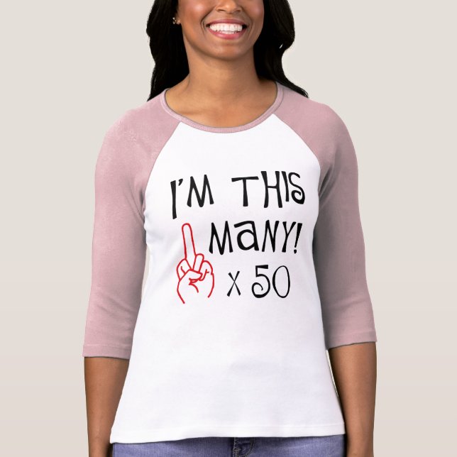 50th birthday Middle Finger Salute T-Shirt (Front)