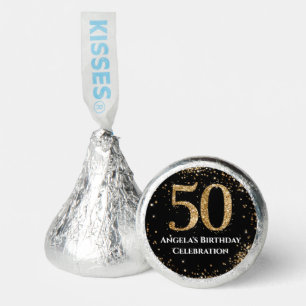 50th Birthday Milestone Elegant Gold Glitter Hershey®'s Kisses®