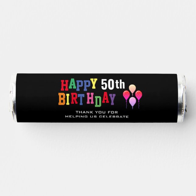 50th Birthday Mints Thank You Party Favor  (Front)