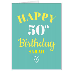 50th Birthday, Modern Birthday Card