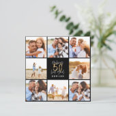 50th birthday modern black and gold photo collage (Standing Front)
