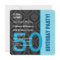 50th Birthday Modern Color Pattern Blue Damask 1