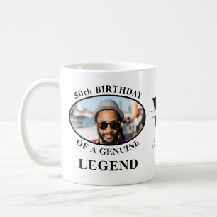50th Birthday Monogram Photo Coffee Mug