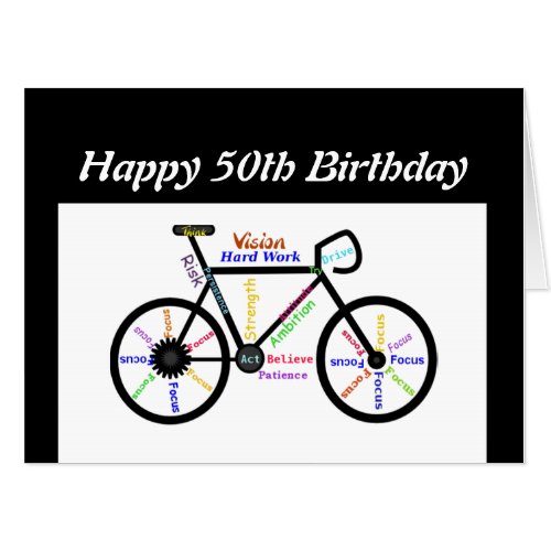 50th Birthday Motivational Bike Bicycle Cycling Card