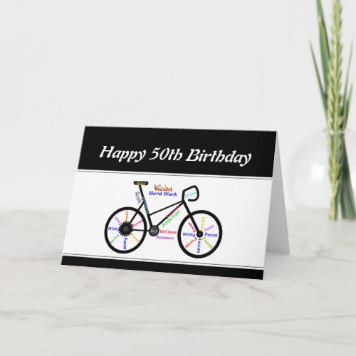 50th Birthday Motivational Bike Bicycle Cycling Card