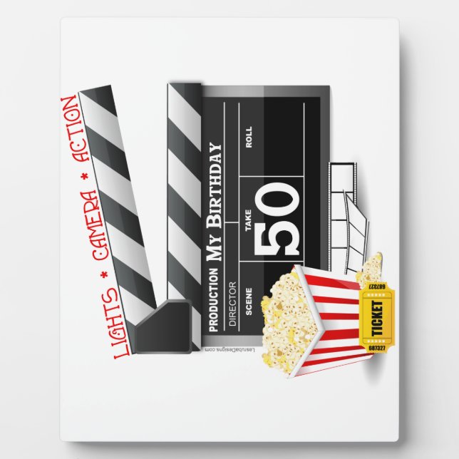 50th Birthday Movie Theme Plaque (Front)