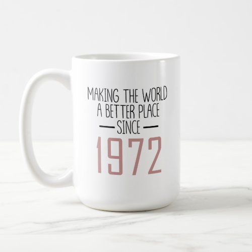 50th Birthday Mug Making the world a better place 