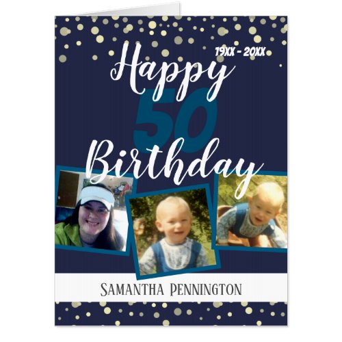 50th Birthday Multi Photo Confetti