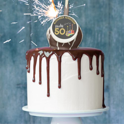 50th Birthday Name Guitars Music Rock 50 Cake Pops