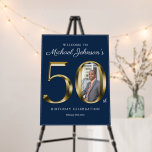 50th Birthday Navy Blue Gold Typography Photo Foam Board<br><div class="desc">50th Birthday Navy Blue Gold Typography Photo Foam Board. Simple yet classy birthday theme design with the birth year milestone in solid gold text effect! Elegantly design for any gender, male or female. Definitely a solid way to celebrate your birthday milestone! Check out the collection for co-ordinating items that will...</div>